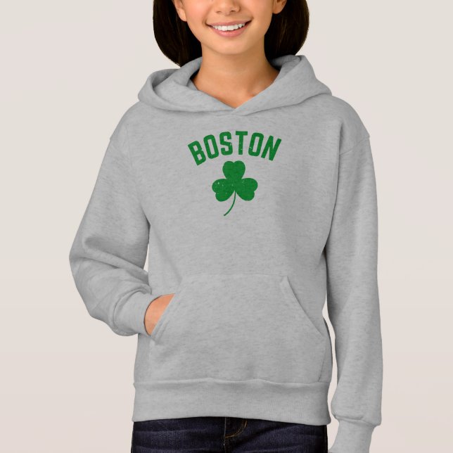 Boston Green Lucky Shamrock  Hoodie (Front)