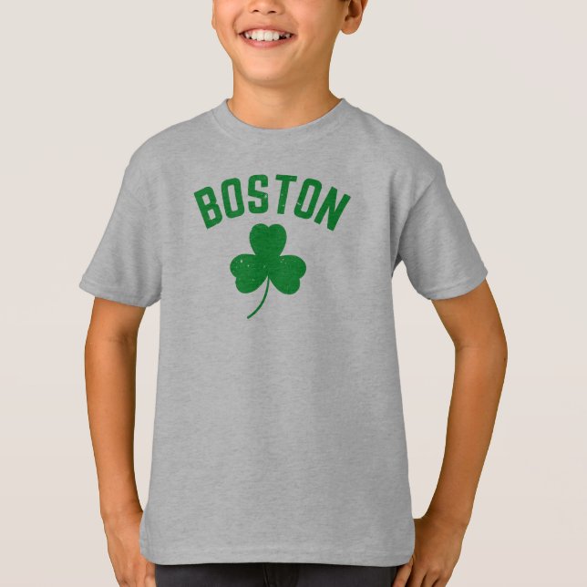 Boston Green Lucky Shamrock   T-Shirt (Front)