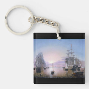 Boston Harbor 1850 Keychain