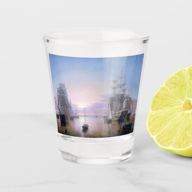 Boston Harbor 1850 Shot Glass (Front)