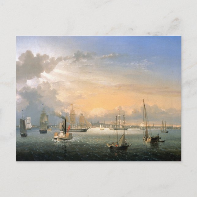 Boston Harbor 1854 Postcard (Front)