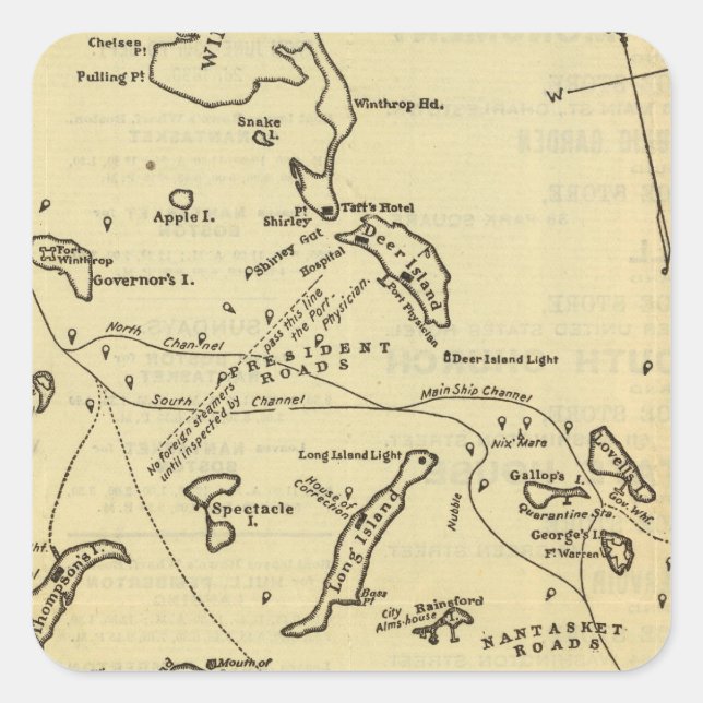 Boston Harbor 2 Square Sticker (Front)