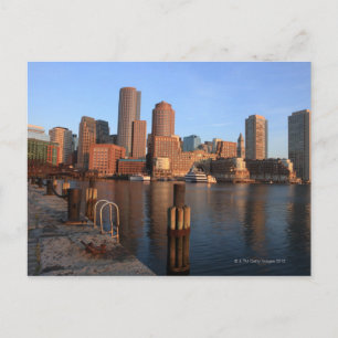 Boston Harbor and skyline. Boston is one of the 3 Postcard