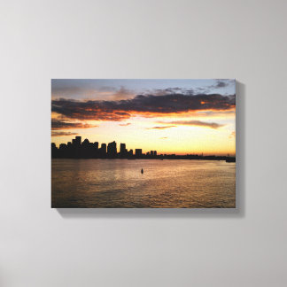 Boston Harbor at Sunset Canvas Print