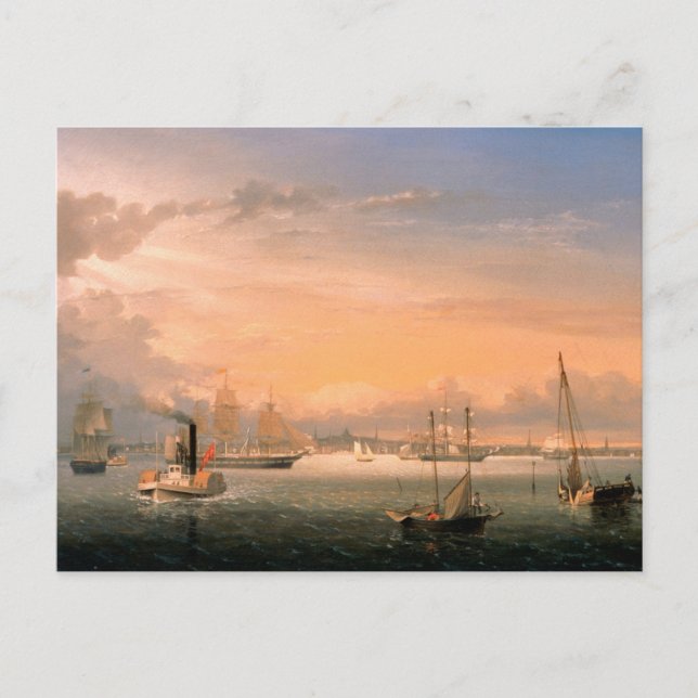 Boston Harbor by Fitz Henry Lane Postcard (Front)