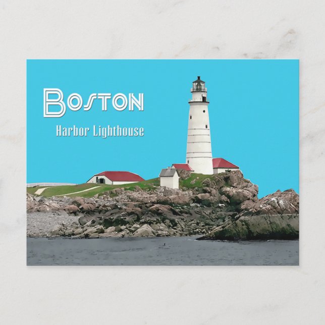 Boston Harbor Lighthouse Postcard (Front)