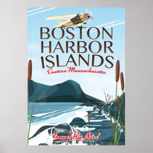 Boston Harbor Massachusetts Flight poster