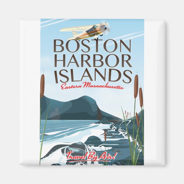Boston Harbor Massachusetts Flight poster Magnet (Front)