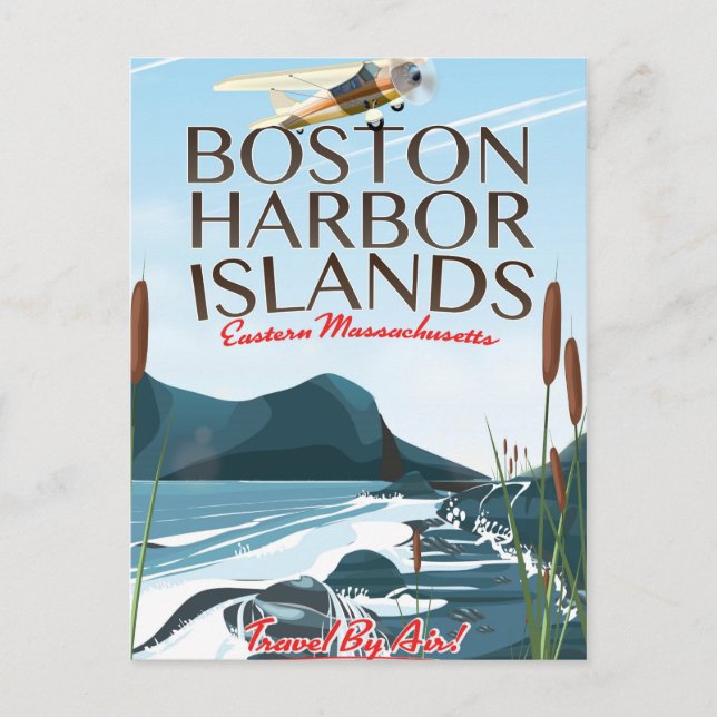 Boston Harbor Massachusetts Flight poster Postcard (Front)