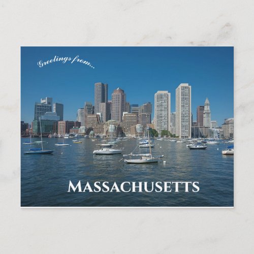 Boston Harbor Massachusetts Postcard