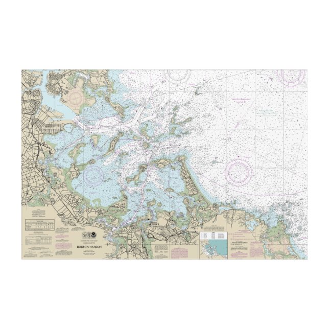 Boston Harbor Nautical Chart 13270 Acrylic Print (Front)