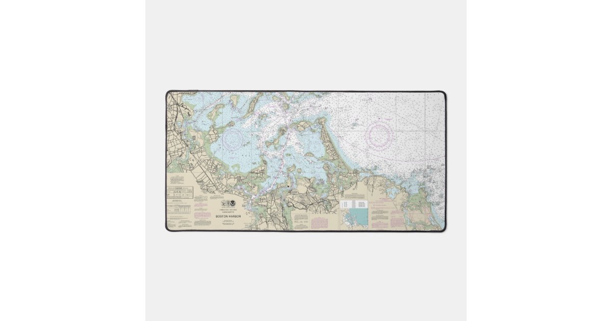 Boston Harbor Nautical Chart 13270 Desk Mat Zazzle
