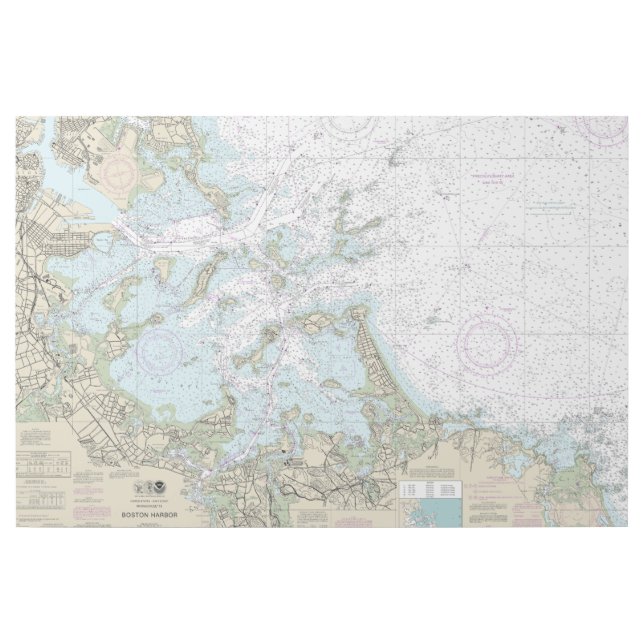 Boston Harbor Nautical Chart 13270 Gallery Wrap (Front)