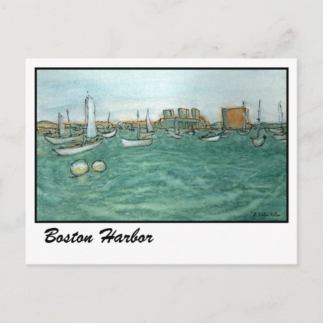 Boston Harbor Postcard (Front)