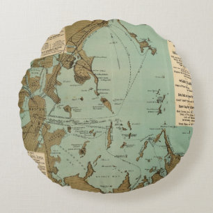 Boston Harbor Round Pillow