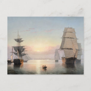 Boston Harbor, Sunset by Fitz Henry Lane Postcard