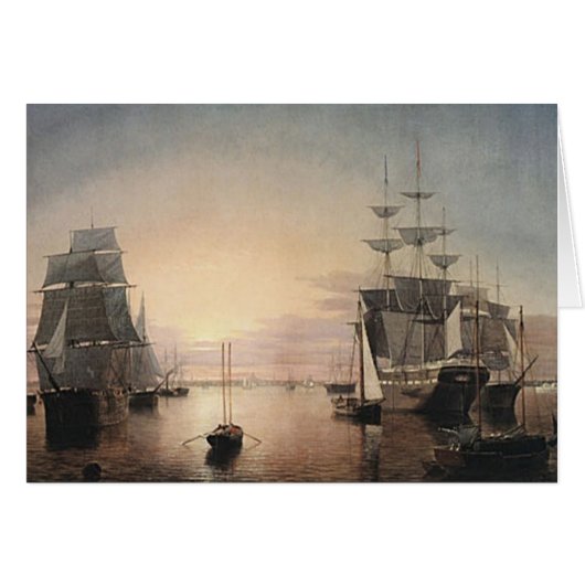 Boston Harbor Sunset card (Front Horizontal)