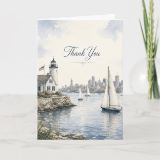 Boston Harbor Thank You Sailboats Card