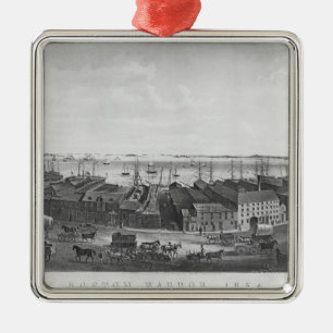 Boston Harbour, 1854 Metal Ornament