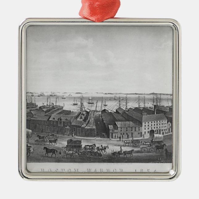 Boston Harbour, 1854 Metal Ornament (Front)