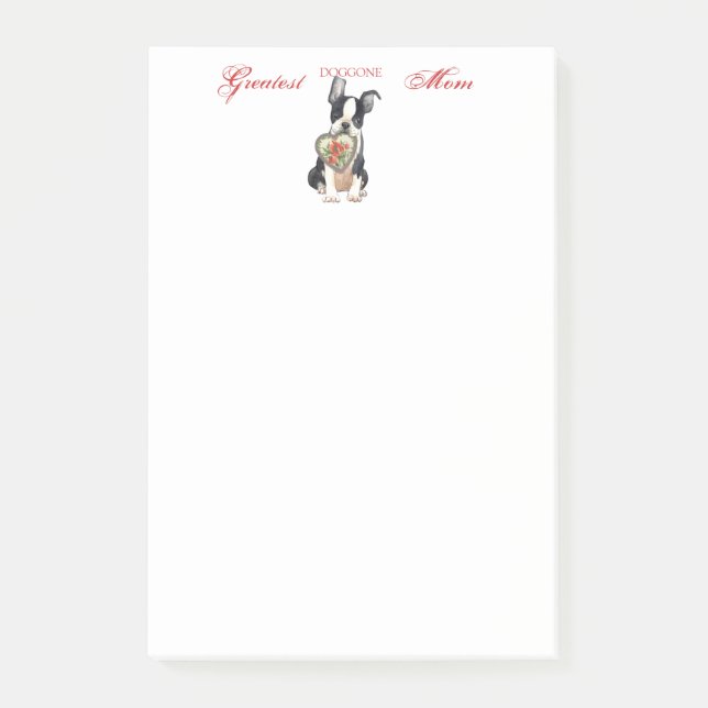 Boston Heart Mom Post-it Notes (Front)