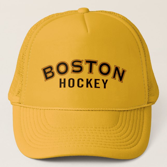 Boston Hockey Gold Trucker Hat (Front)