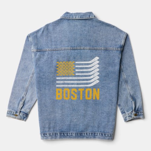 Boston Hockey Is American Pullover Denim Jacket
