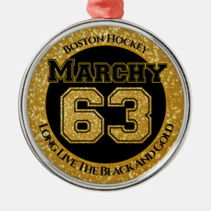 Boston Hockey Marchy 63 Metal Ornament
