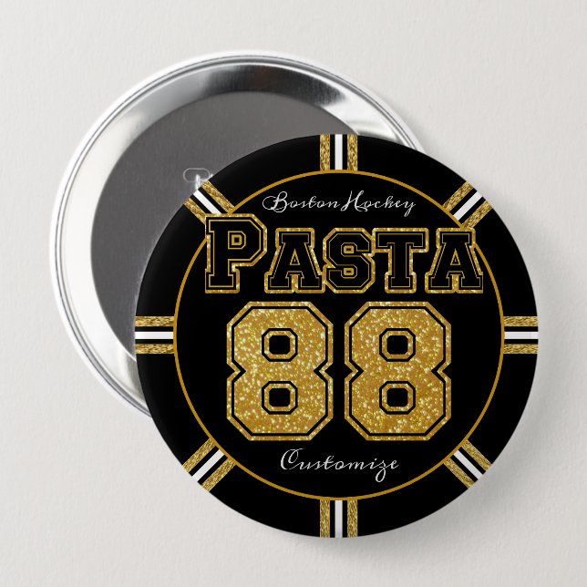 Boston Hockey Pasta 88 Button (Front & Back)