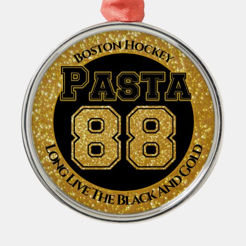 Boston Hockey Pasta 88 Metal Ornament