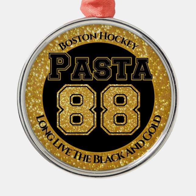 Boston Hockey Pasta 88 Metal Ornament (Front)