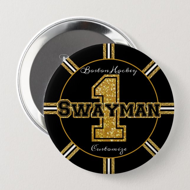 Boston Hockey Swayman 1 Button (Front & Back)