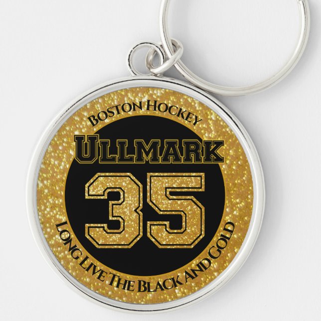 Boston Hockey Ullmark 35 Keychain (Front)