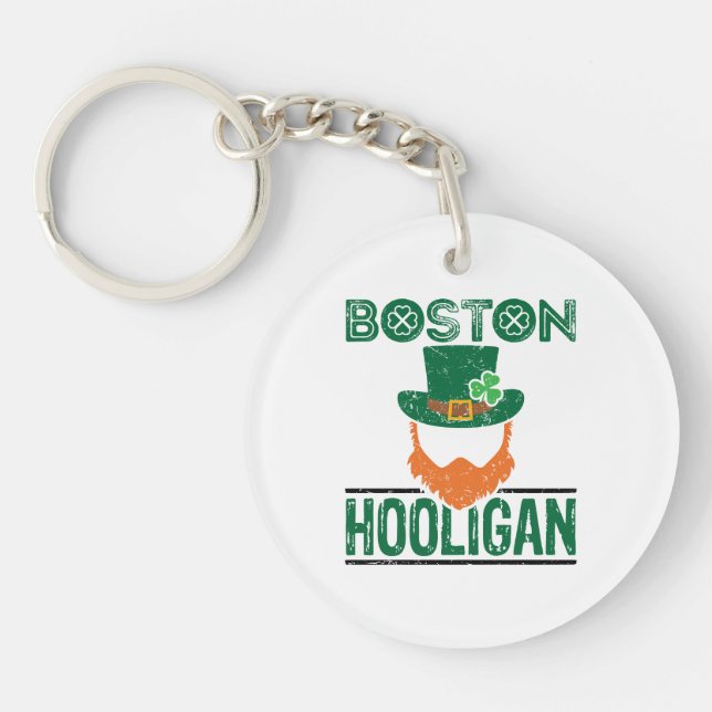 Boston Hooligan St Patricks Day Keychain (Front)