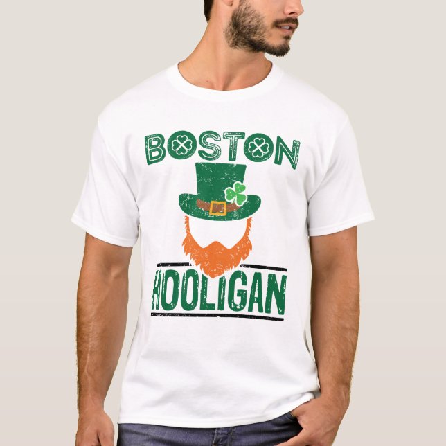 Boston Hooligan St Patricks Day T-Shirt (Front)