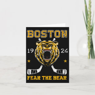 Boston Ice Hockey Fear The Bear Card