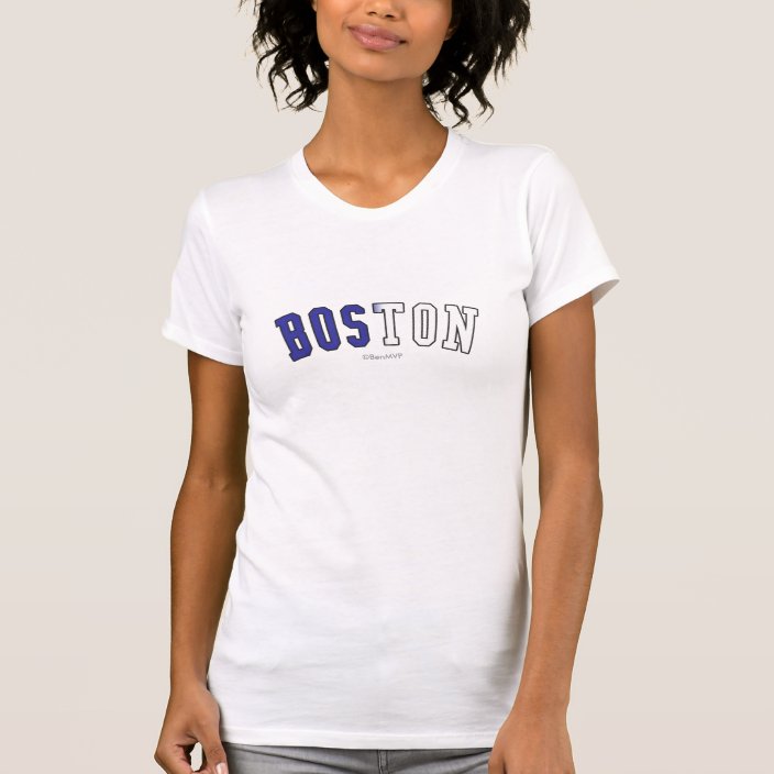 Boston in Massachusetts State Flag Colors Tee Shirt