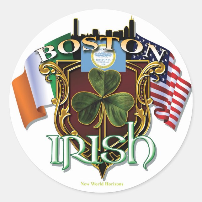Boston Irish Pride Classic Round Sticker (Front)