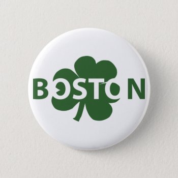 Boston Irish Shamrock Button by imagefactory at Zazzle