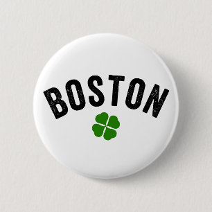 Boston Irish Shamrock Button