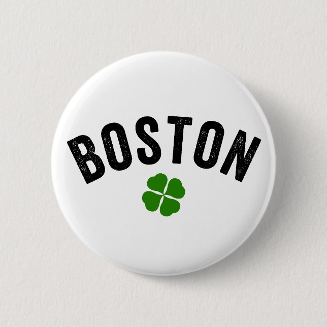 Boston Irish Shamrock Button (Front)