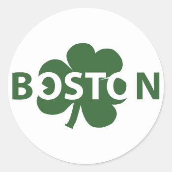 Boston Irish Shamrock Label by imagefactory at Zazzle