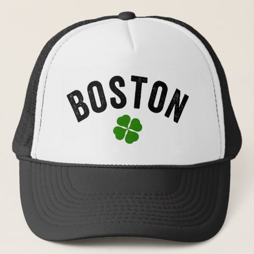 Boston Irish Shamrock Trucker Hat