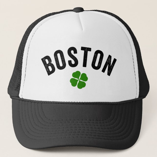 Boston Irish Shamrock Trucker Hat (Front)