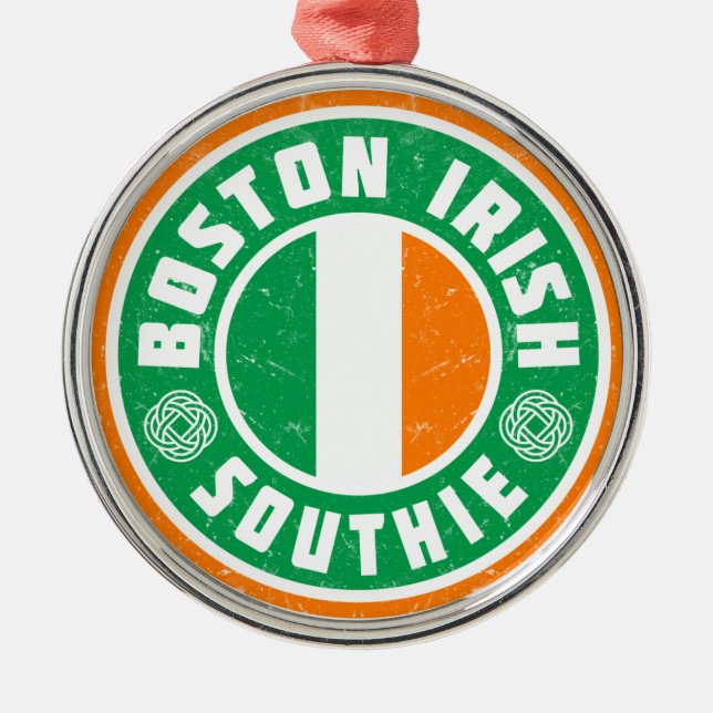 Boston Irish Southie Metal Ornament (Front)