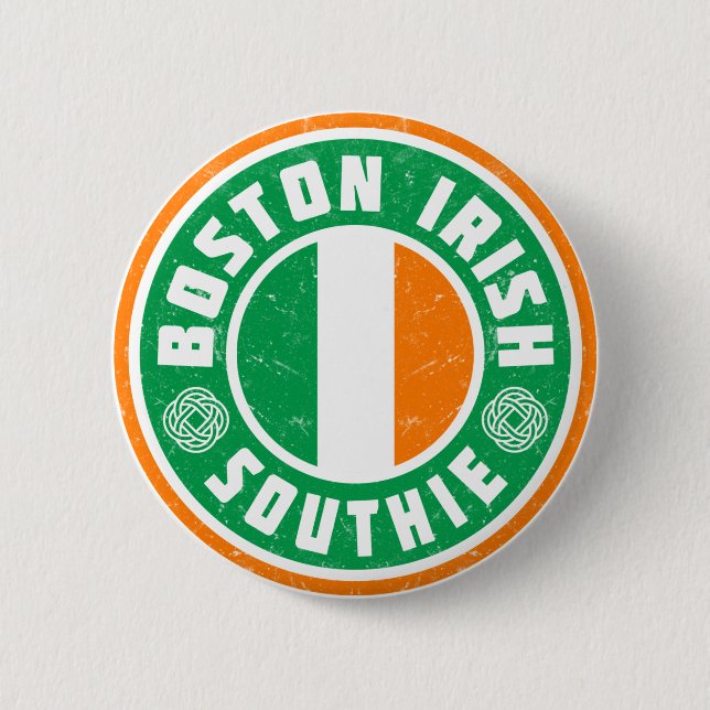 Boston Irish Southie Pinback Button (Front)