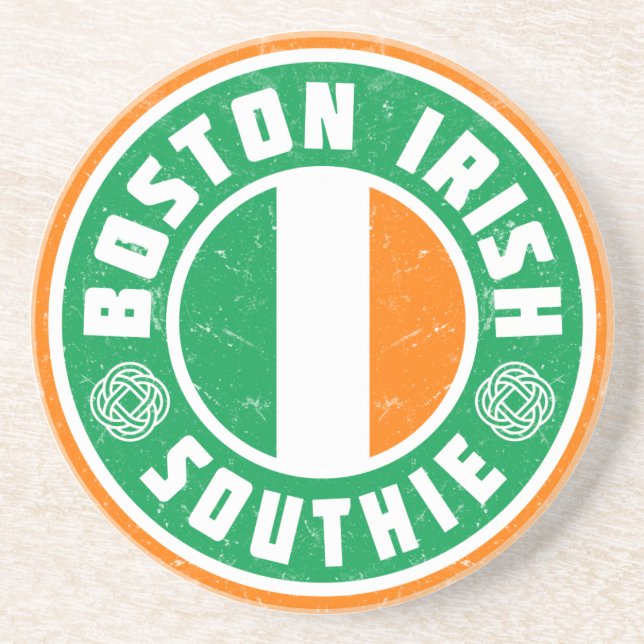 Boston Irish Southie Sandstone Coaster (Front)