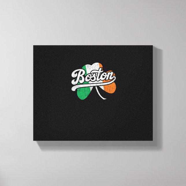 Boston Irish T-Shirt T-Shirt Canvas Print (Front)