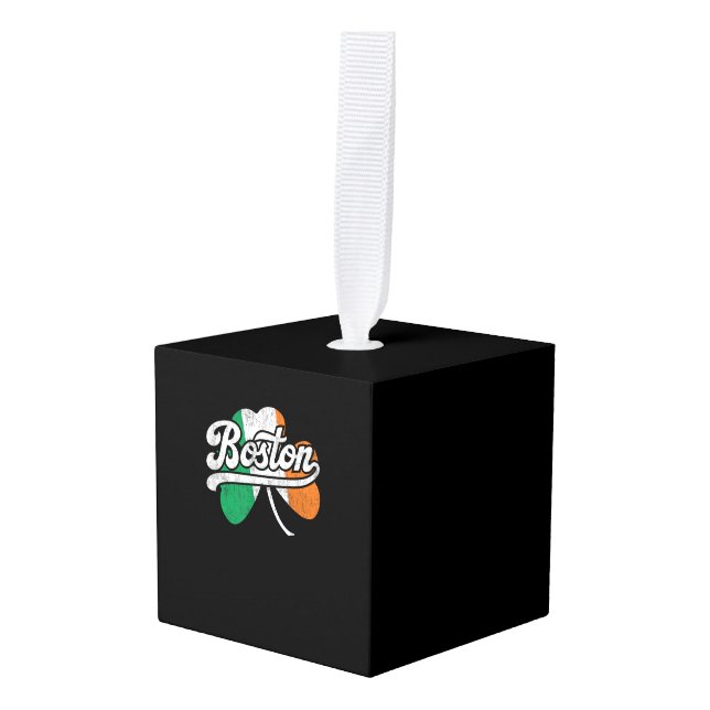 Boston Irish T-Shirt T-Shirt Cube Ornament (Front Angled)