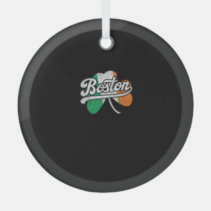 Boston Irish T-Shirt T-Shirt Glass Ornament